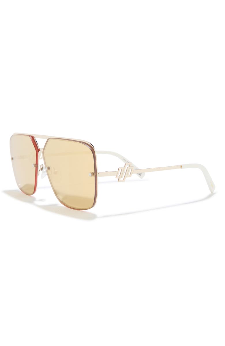 Le Specs Metazoic 66mm Mirrored Aviator Sunglasses, Alternate, color, Gold