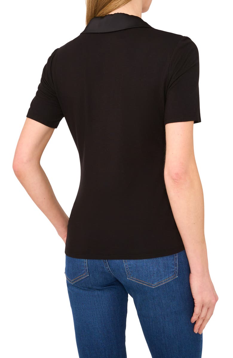 CeCe Mixed Media Johnny Collar Polo, Alternate, color, 