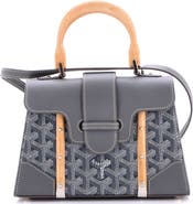 Pre-Owned Goyard Structured Saigon Top Handle Bag Coated Canvas with Leather Mini