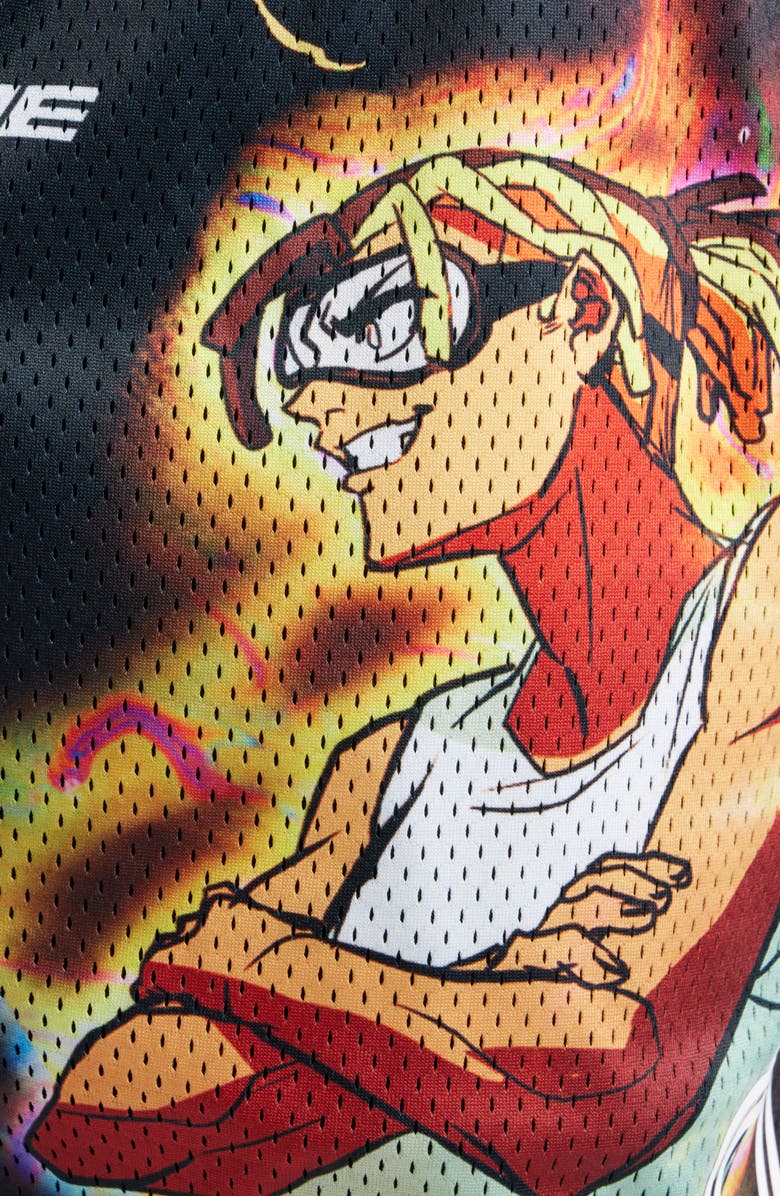 OVERTIME Anime Rival Mesh Basketball Shorts, Alternate, color, Black