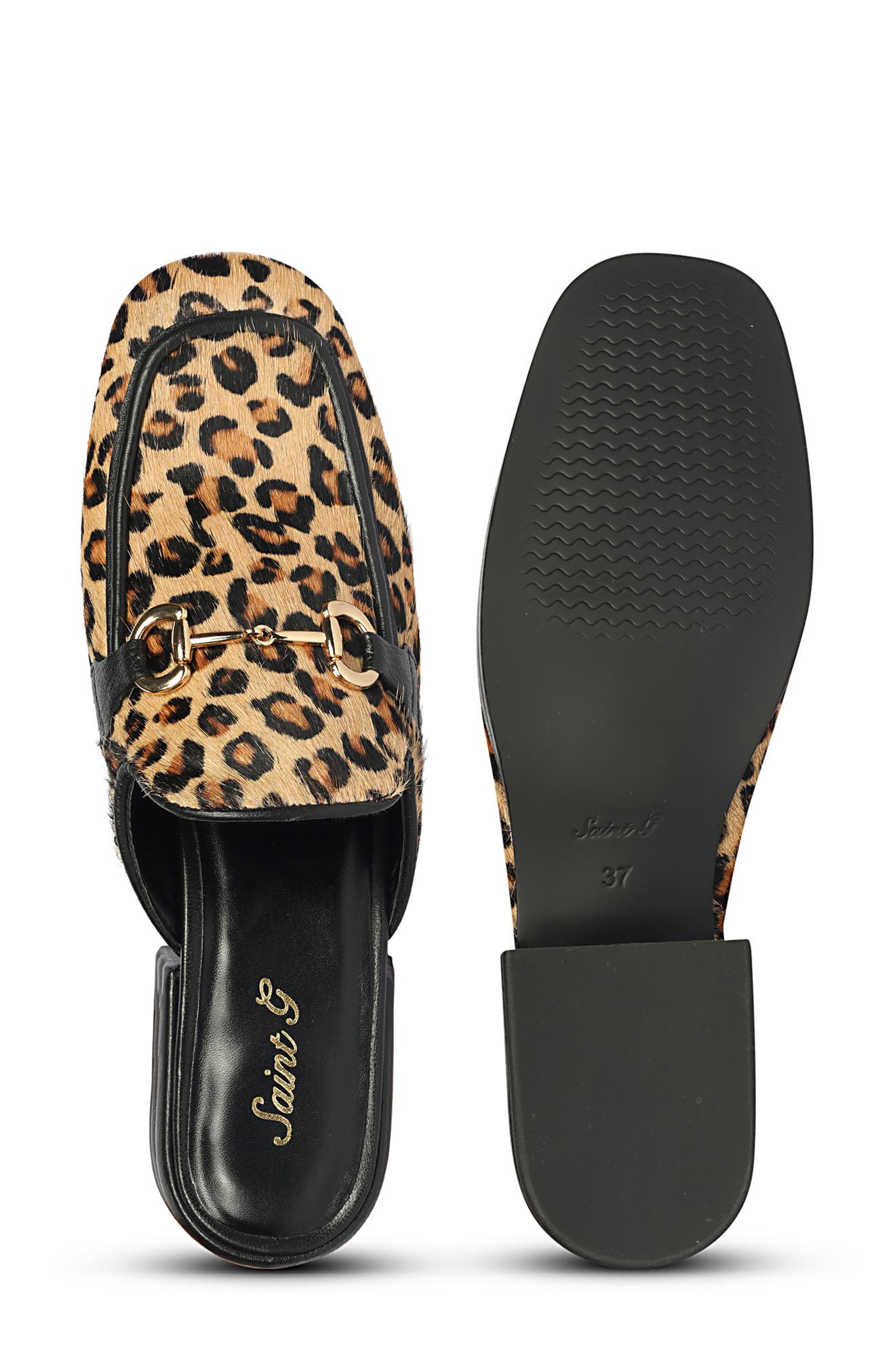 SAINT G Savannah Genuine Calf Hair Mule, Alternate, color, Leopard Calf Hair