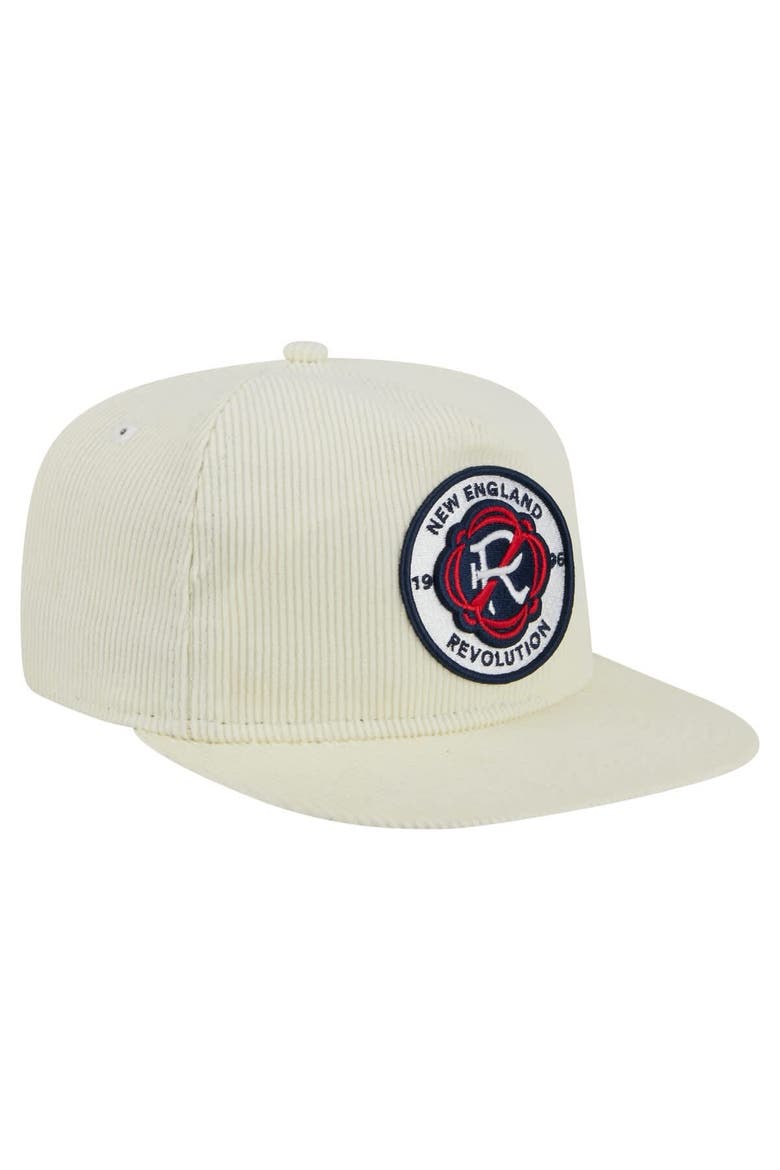 Men's New Era  Cream New England Revolution 2025 Kickoff Snapback Golfer Hat, Alternate, color, Cream