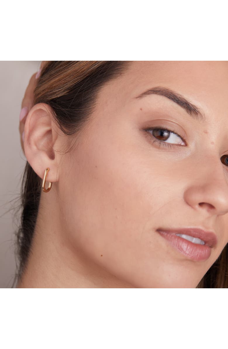 Sara Patino Midi Reversible Hoop with White Topaz, Alternate, color, Gold