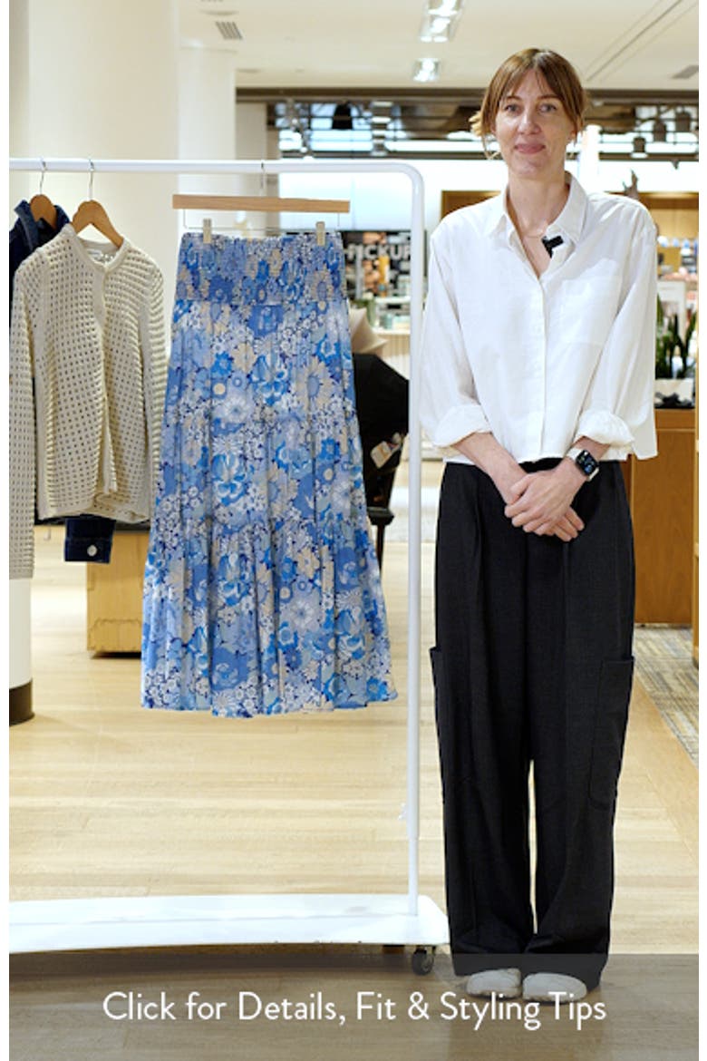 Izzy Print Smocked Waist Maxi Skirt video
