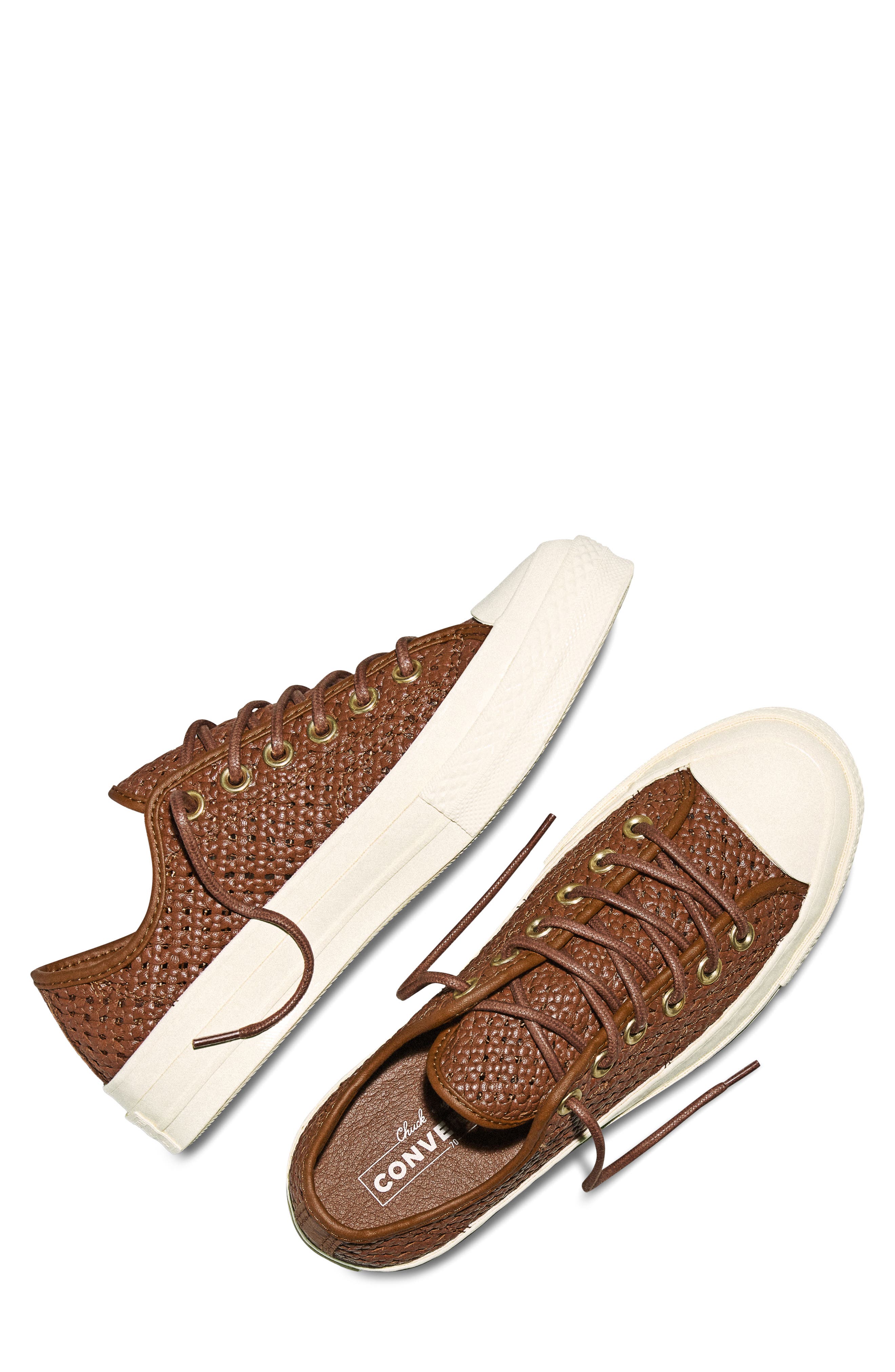 Converse Chuck 70 Woven Leather Low Top Sneaker, Alternate, color, Unearthed/ Unearthed/ Egret