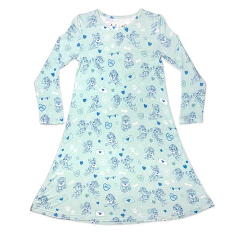 Kids' PAW Patrol Valentine's Blue Long Sleeve Dress