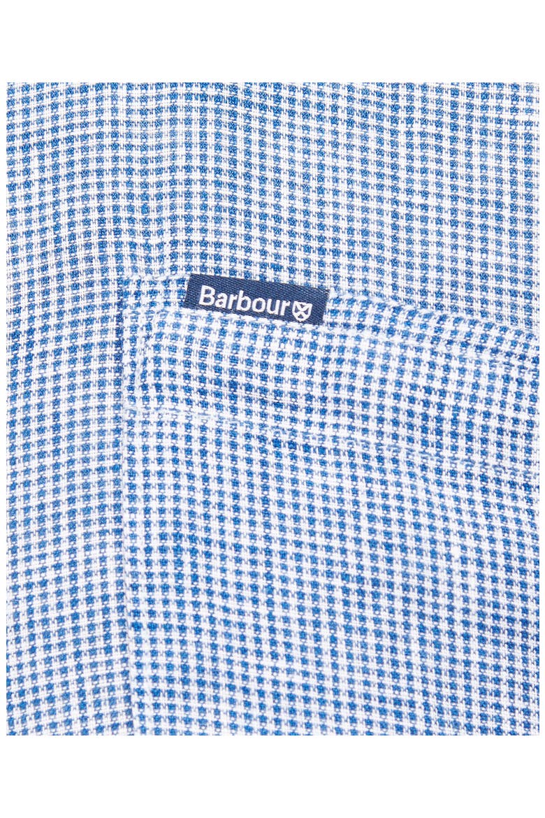 Linton Tailored Fit Check Linen Button-Down Shirt, Alternate, color, NAVY