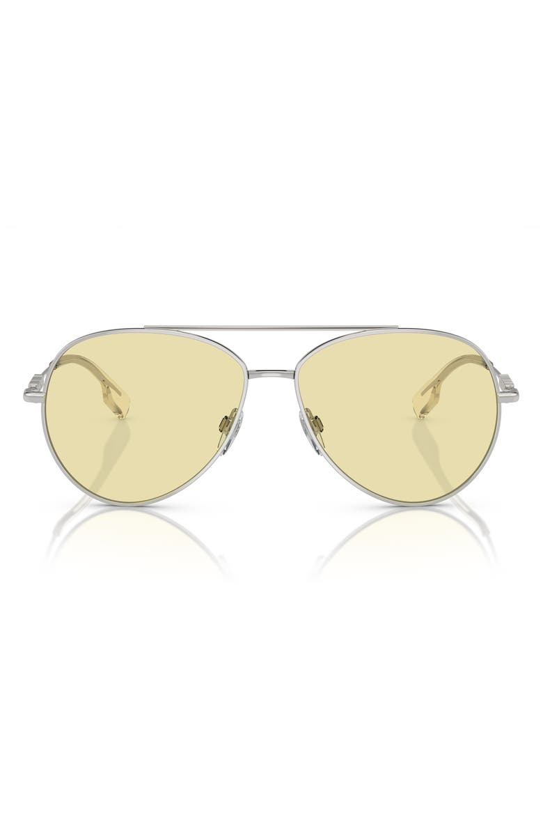 Burberry 58mm Polarized Aviator Sunglasses, Main, color,