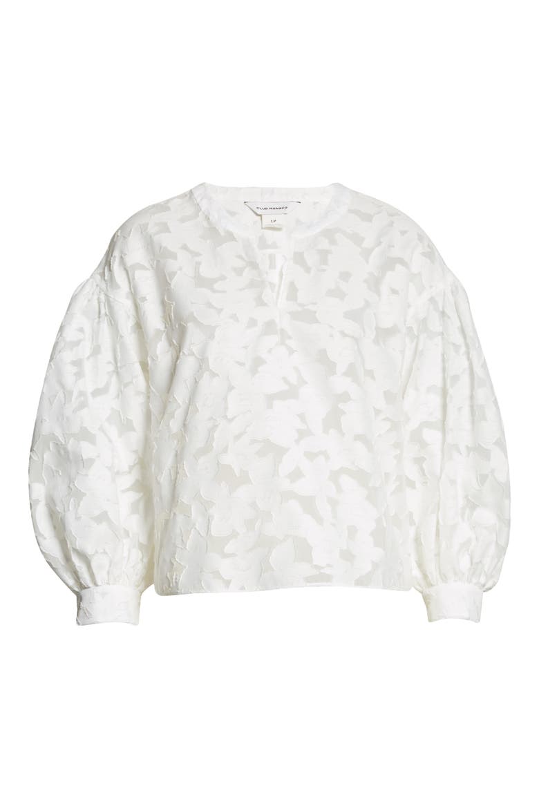 Sculptured Sleeve Top, Alternate, color, WHITE