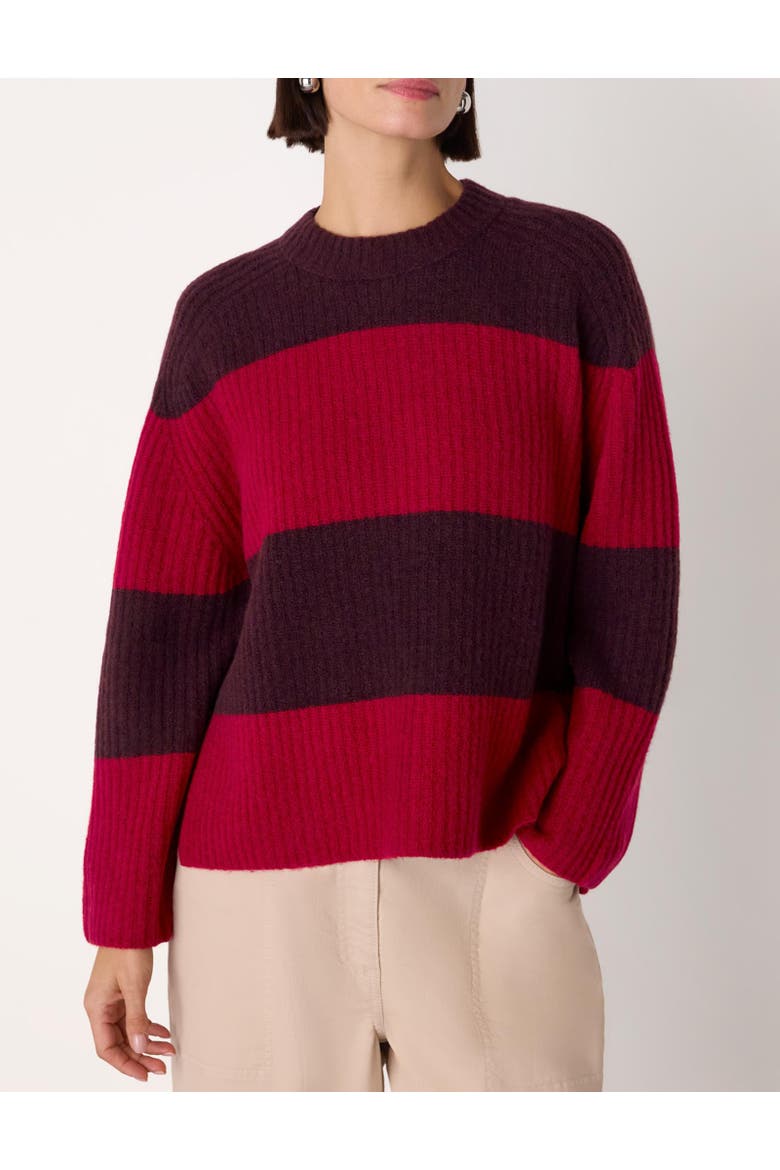 Wool Mix Wide Stripe Knit Sweater, Alternate, color, Red/Multi