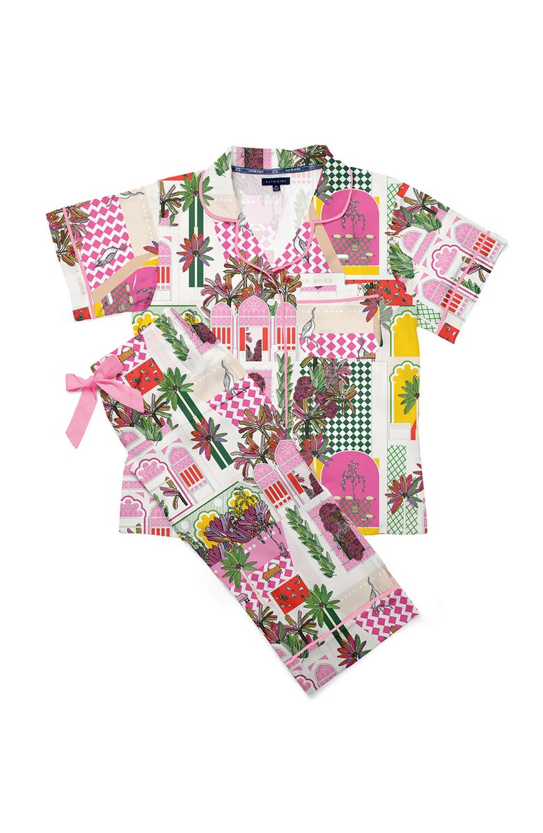 Katie Kime Greco Garden Pajama Pants Set, Alternate, color, Pink