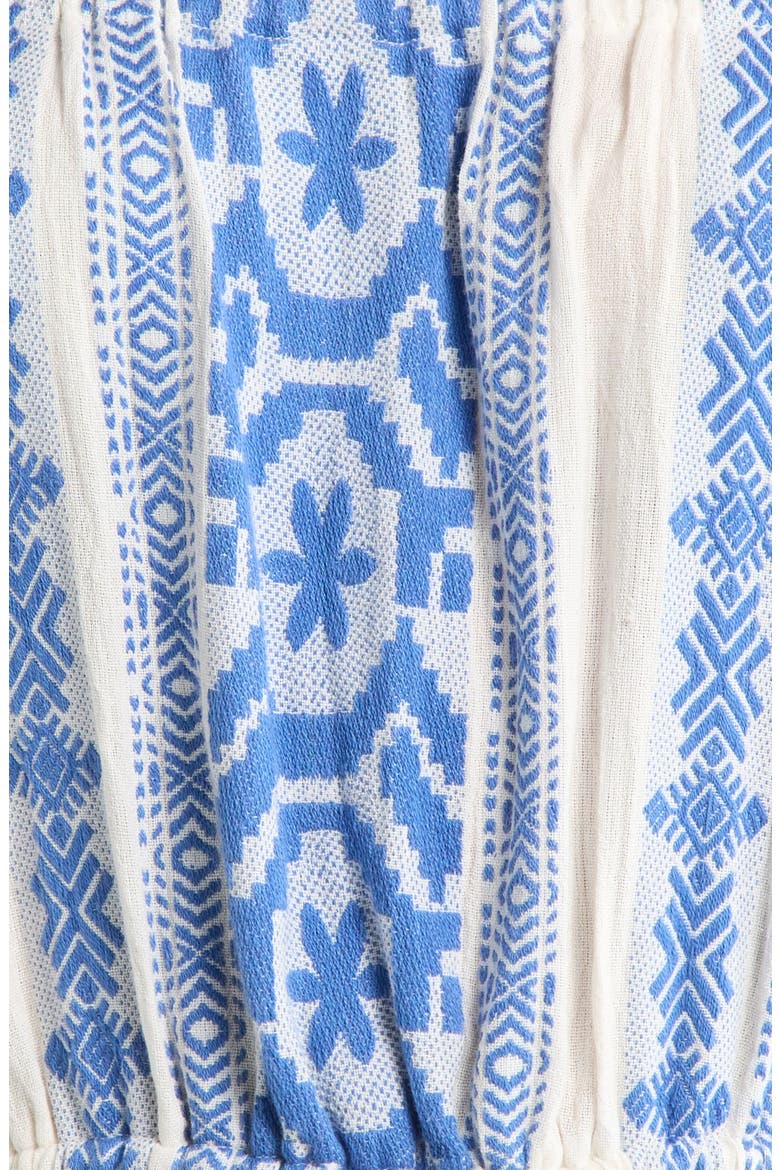 Embroidered Strapless Cover-Up Jumpsuit, Alternate, color, NATURAL BLUE