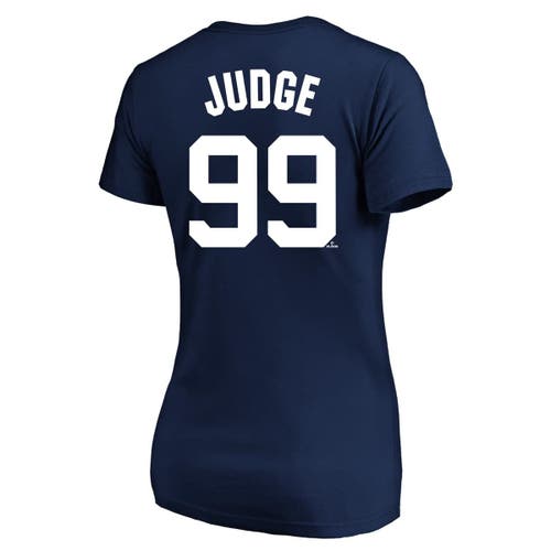Profile Aaron Judge Navy New York Yankees Plus Size Name & Number V-neck T-shirt