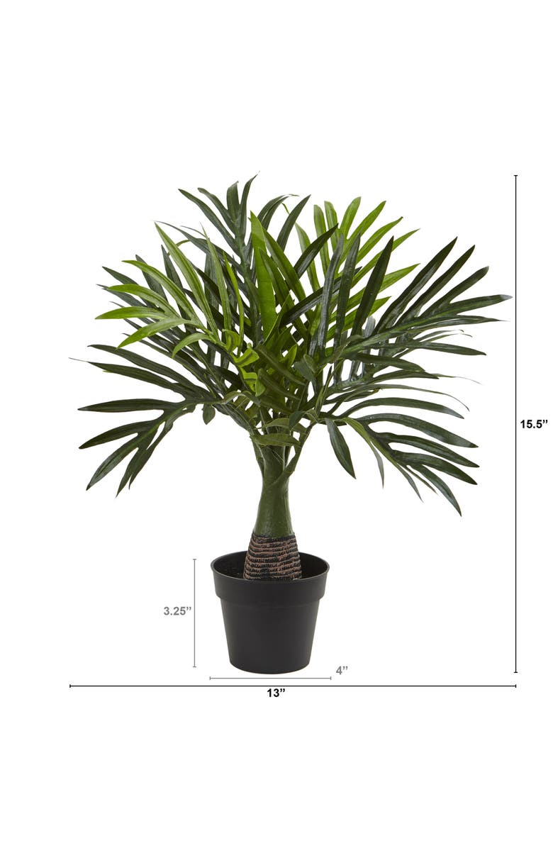 NEARLY NATURAL 15.5-in Mini Areca Palm Artificial Plant, Alternate, color, Green