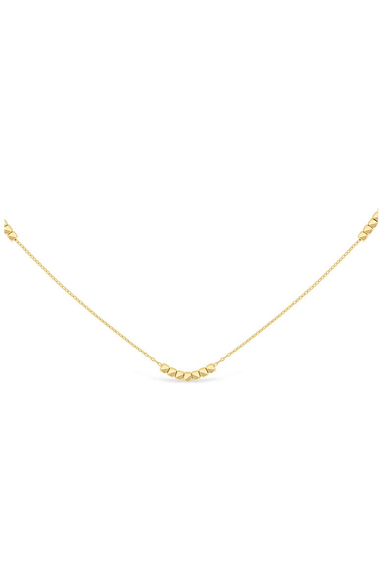 14k Gold Beaded Chain Necklace, Alternate, color, 14KY