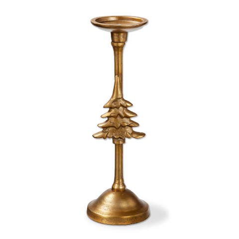 Large Antique Brass Gold Tree Candle Holder for Christmas