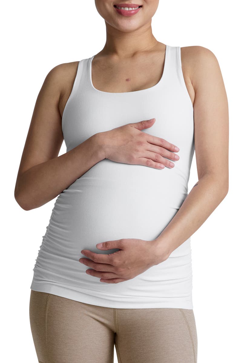 Beyond Yoga Racerback Maternity Camisole, Main, color, Cloud White
