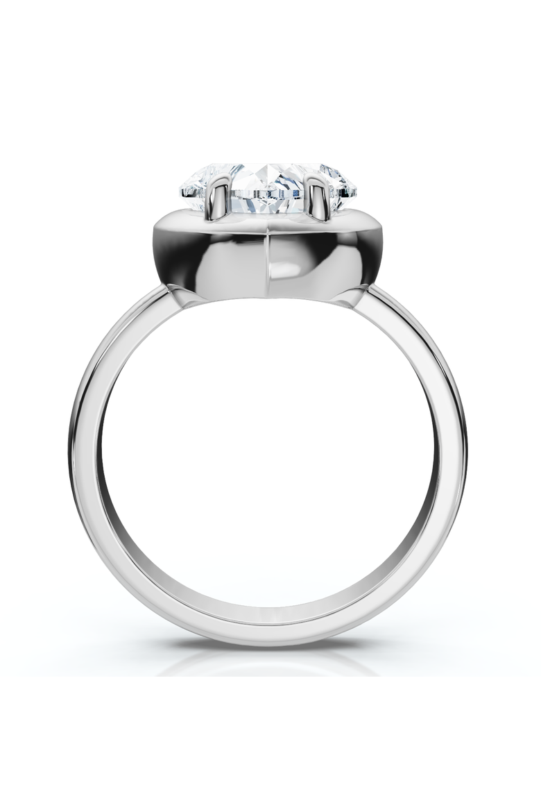 Certified 2 1/2Ct Heart Diamond Button Engagement Ring 14k Gold or Pt Lab Grown, Alternate, color, 14k White Gold