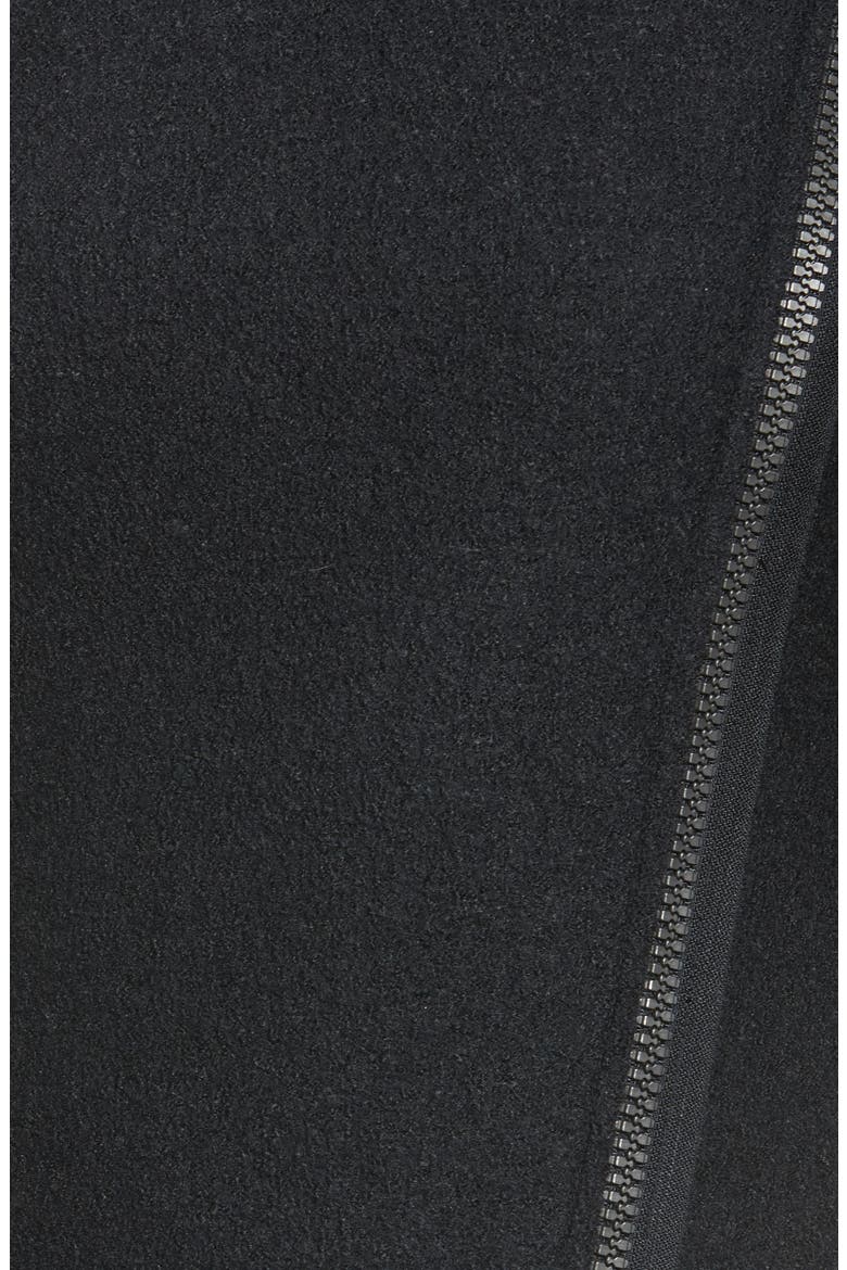 Asymmetrical Zip Boiled Wool Blend Coat, Alternate, color, BLACK