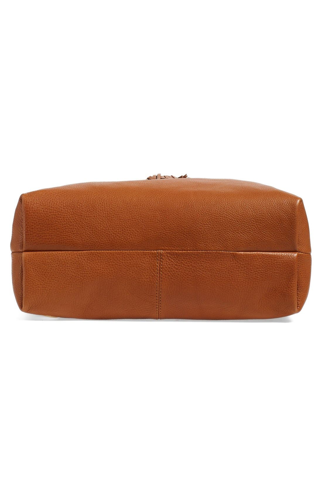 'Taro' Tassel Leather Hobo Bag, Alternate, color, WHISKEY