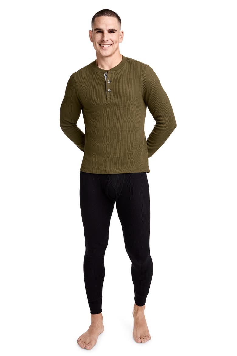 Mens Tall Man Long Sleeve Waffle Henley, Alternate, color, North Woods