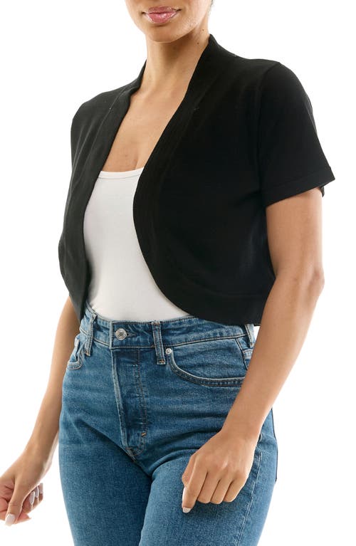 Nina Leonard Knit Bolero In Black