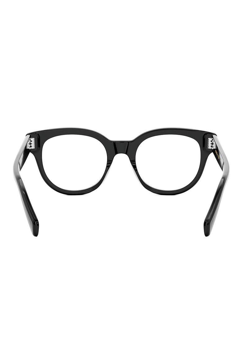 Bold 53mm Round Optical Glasses, Alternate, color, SHINY BLACK