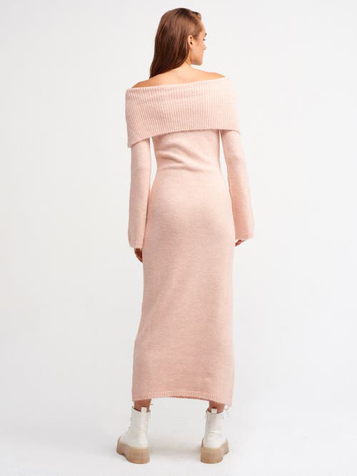 Le Fafo Knit Off-shoulder Sweater Dress In Pink