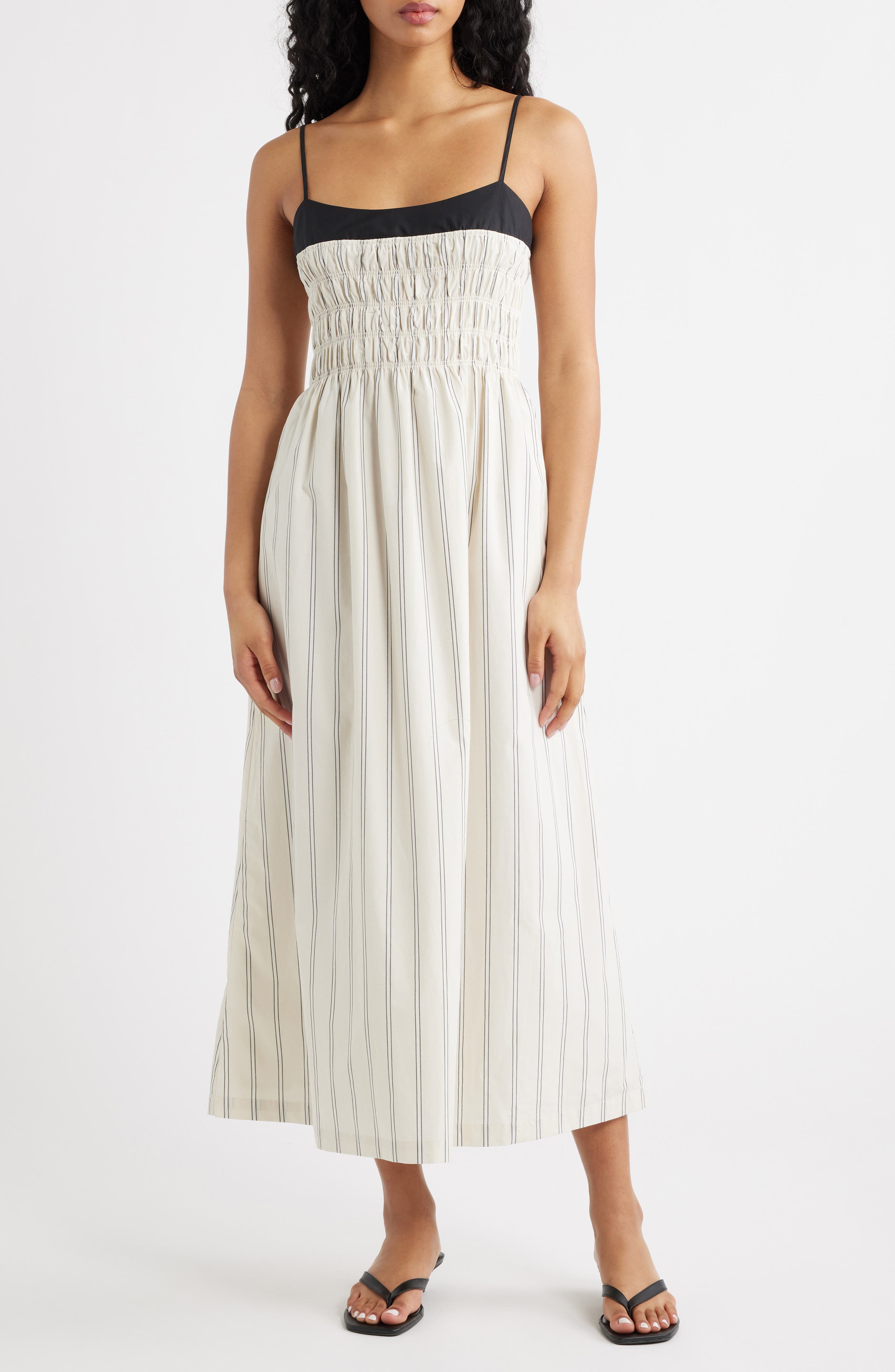 Primrose Stripe Smocked Bodice A-Line Dress