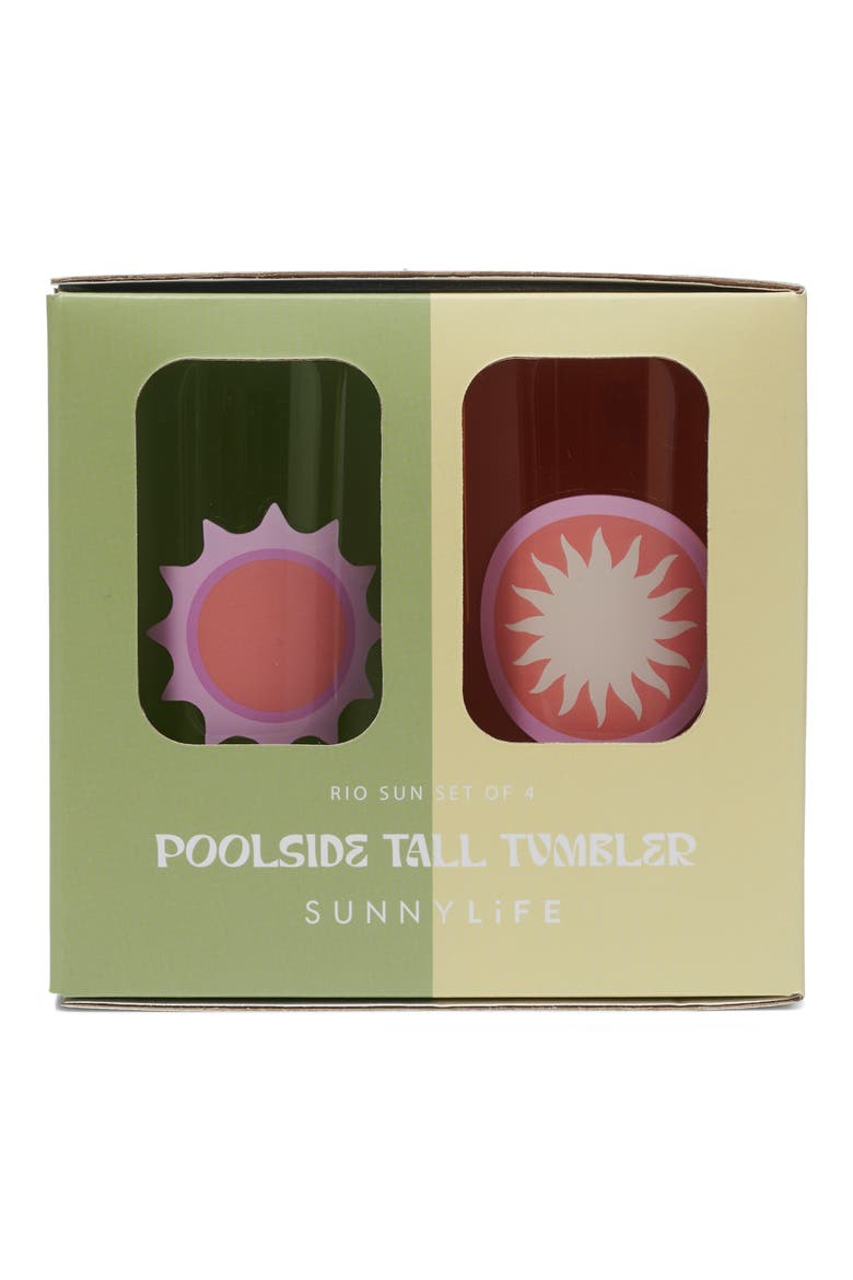 Poolside Set of 4 Tall Tumblers, Alternate, color, RIO SUN MULTI