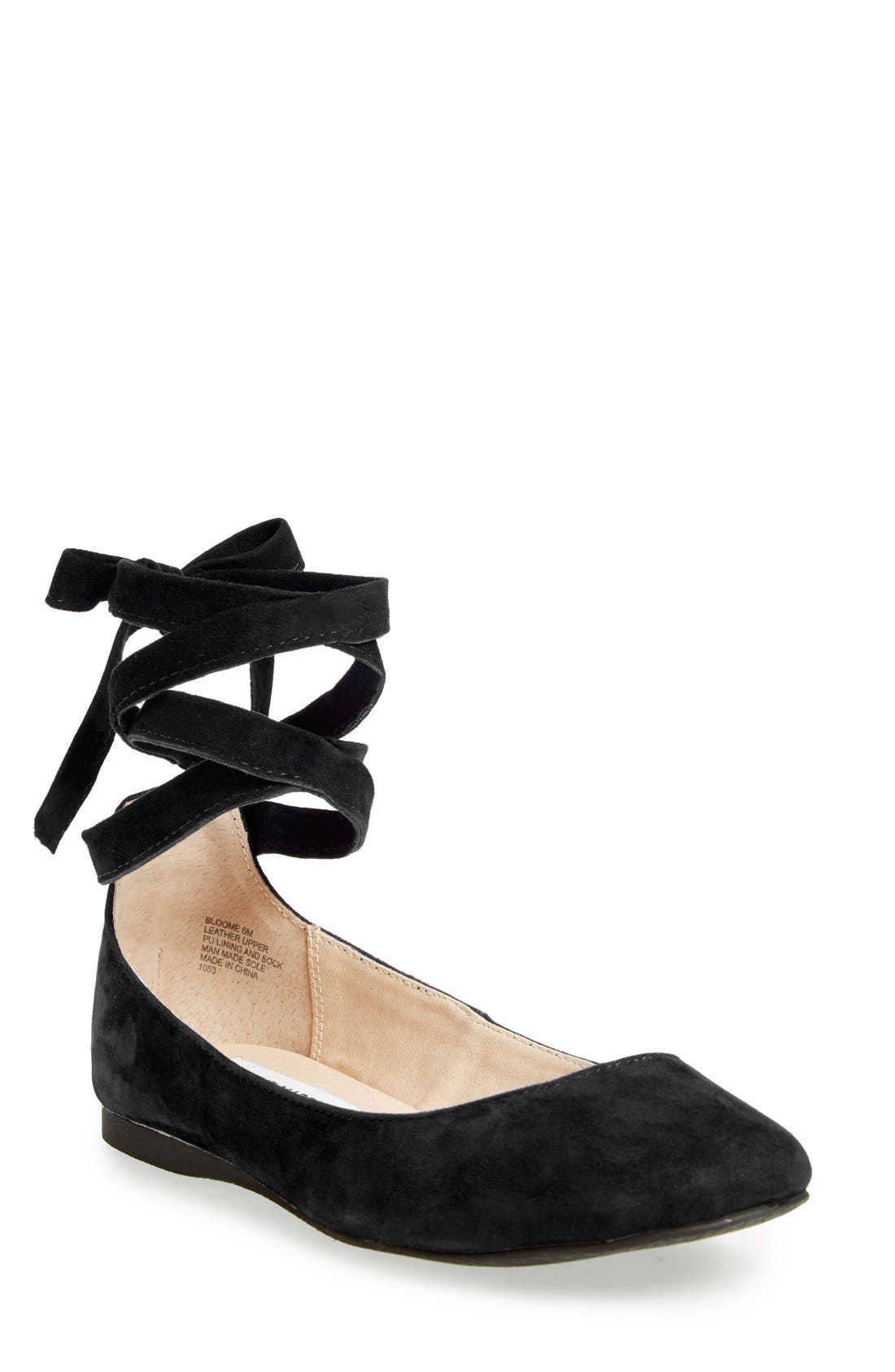 Steve Madden 'Bloome' Wraparound Tie Flat, Main, color, 
