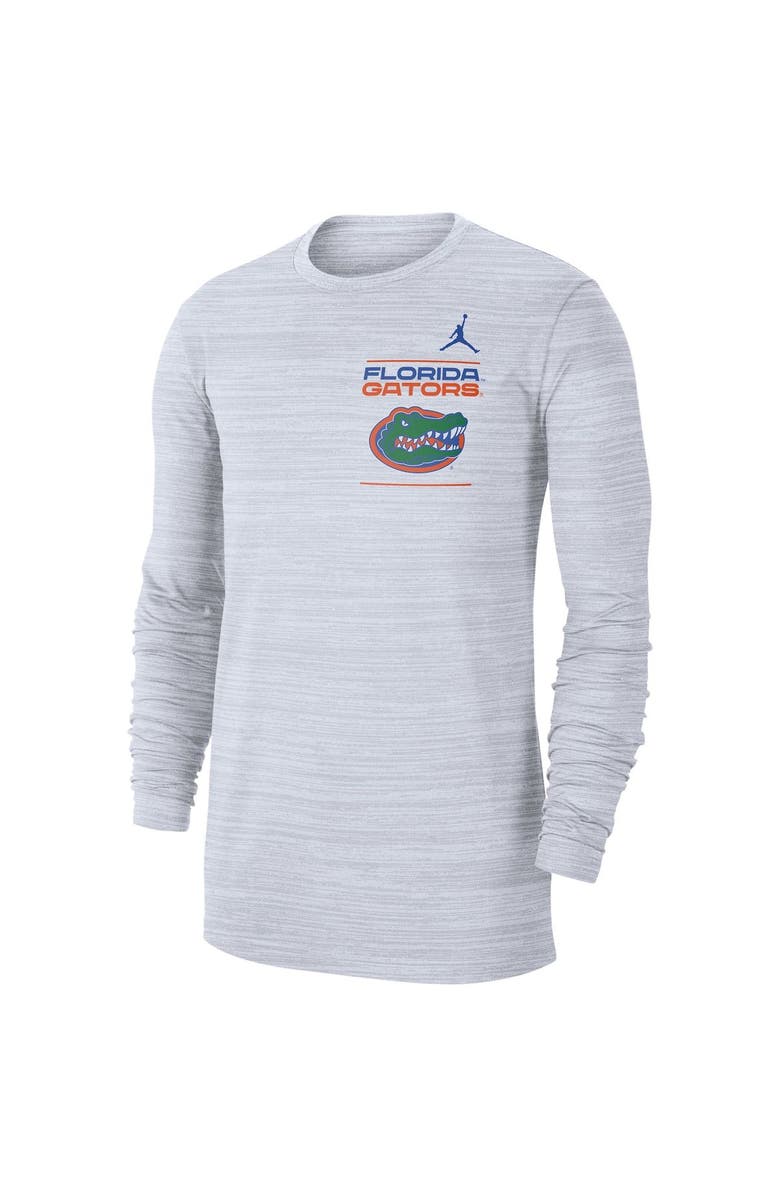 Jordan Brand Men's Jordan Brand White Florida Gators 2021 Sideline Velocity Space-Dye Performance Long Sleeve T-Shirt, Alternate, color,