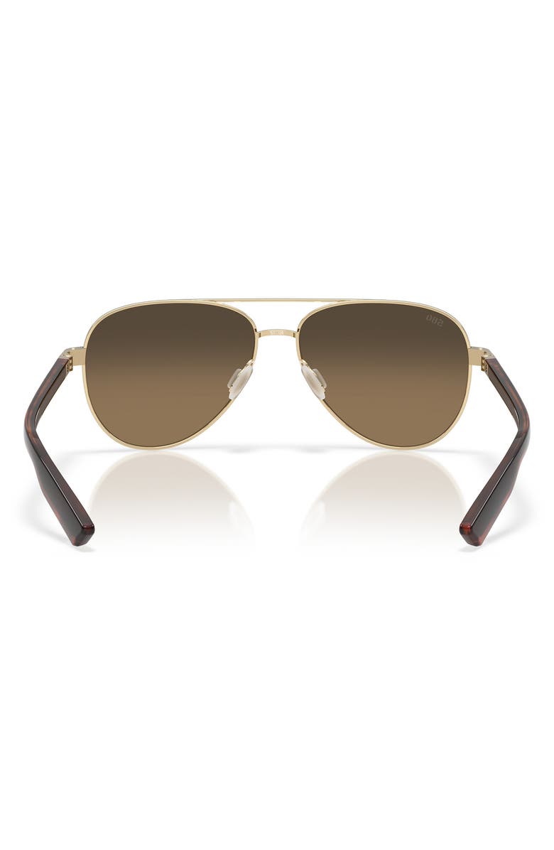 Costa Del Mar 57mm Peli Gradient Polarized Pilot Sunglasses, Alternate, color, Brushed Gold / Copper 580G