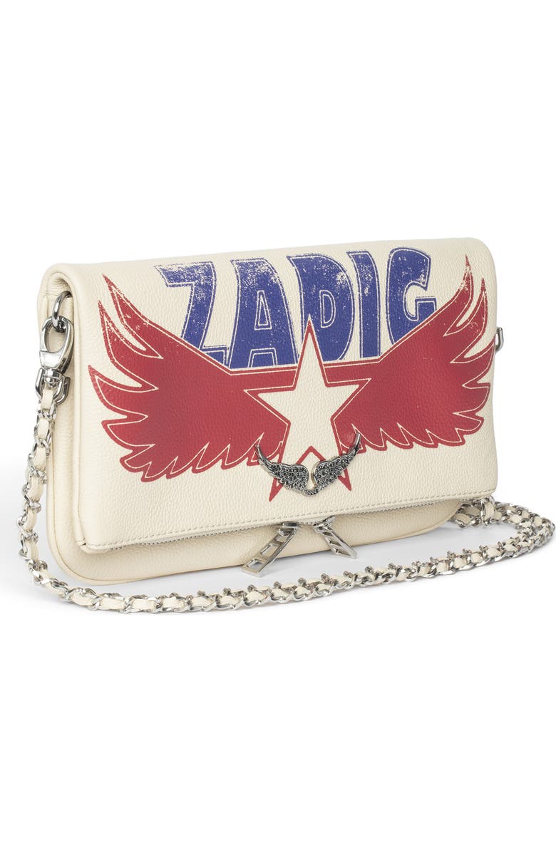 Zadig & Voltaire Rock Grained Leather America Crossbody Bag, Alternate, color,