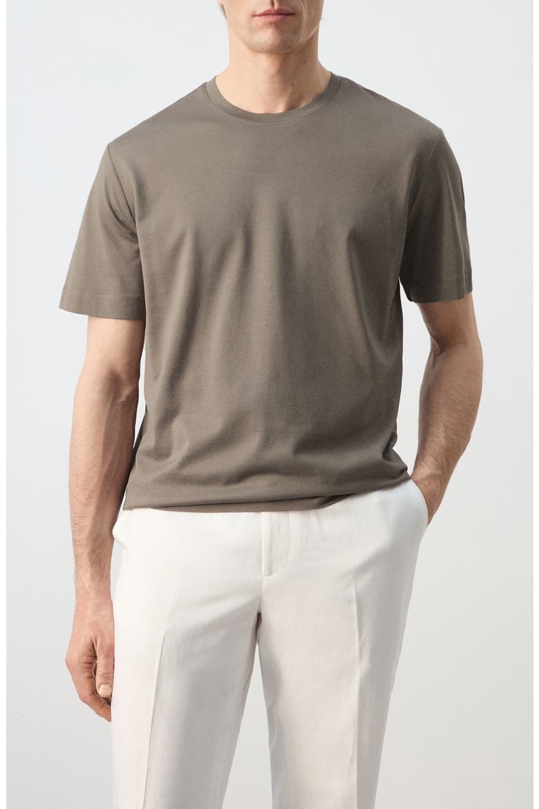 Regular Fit Cotton T-Shirt, Main, color, MEDIUM BROWN