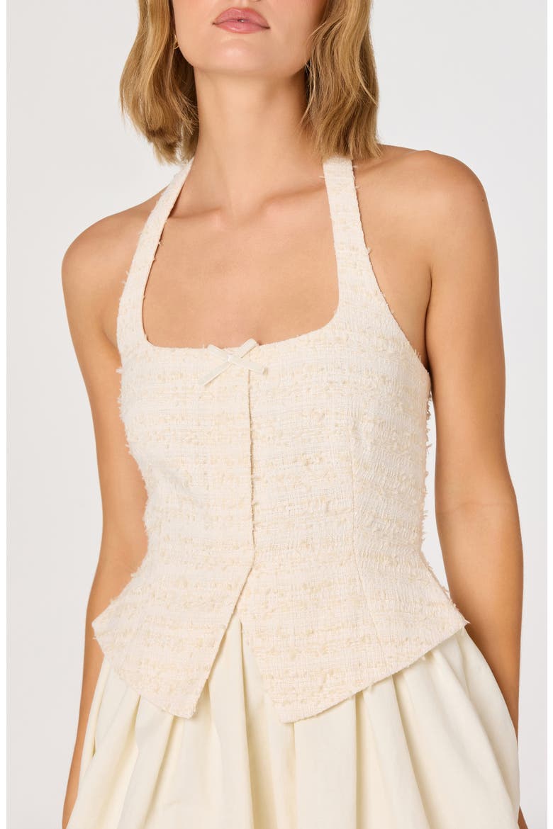 Giavanna Halter Minidress, Alternate, color, CREAM