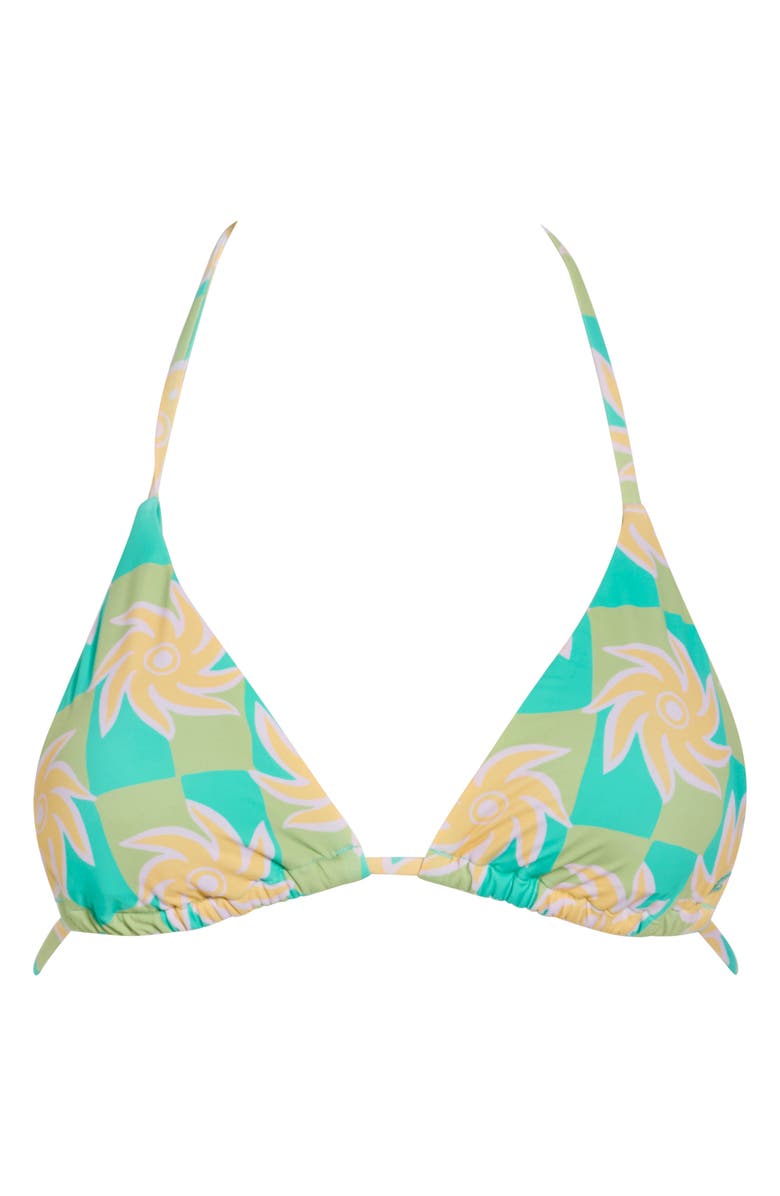 Billabong Trippin' On Sun Triangle Bikini Top, Main, color, Teal/ Green Multi