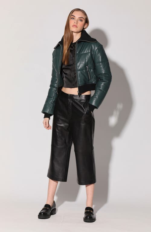 Shop Walter Baker Cooper Crop Leather Pants In Black