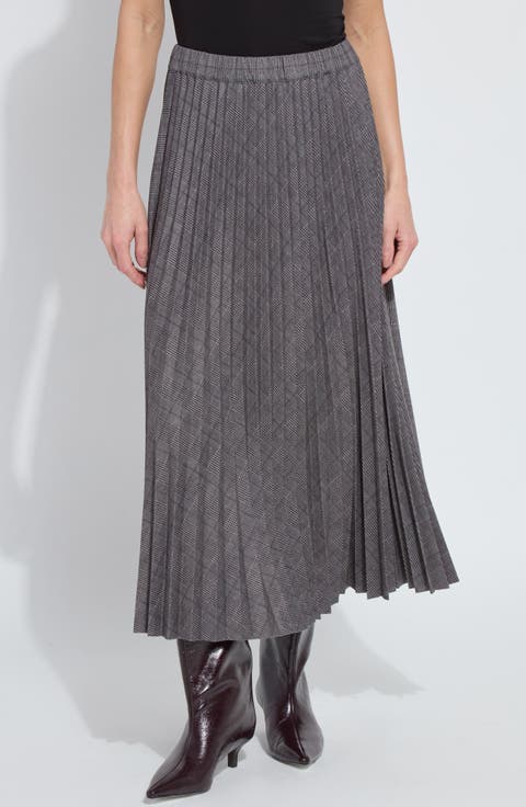 Pierra Pleated Ponte Midi Skirt
