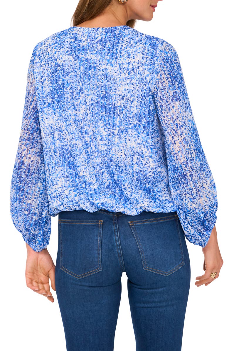 Vince Camuto Print Balloon Sleeve Top, Alternate, color, New Ivory