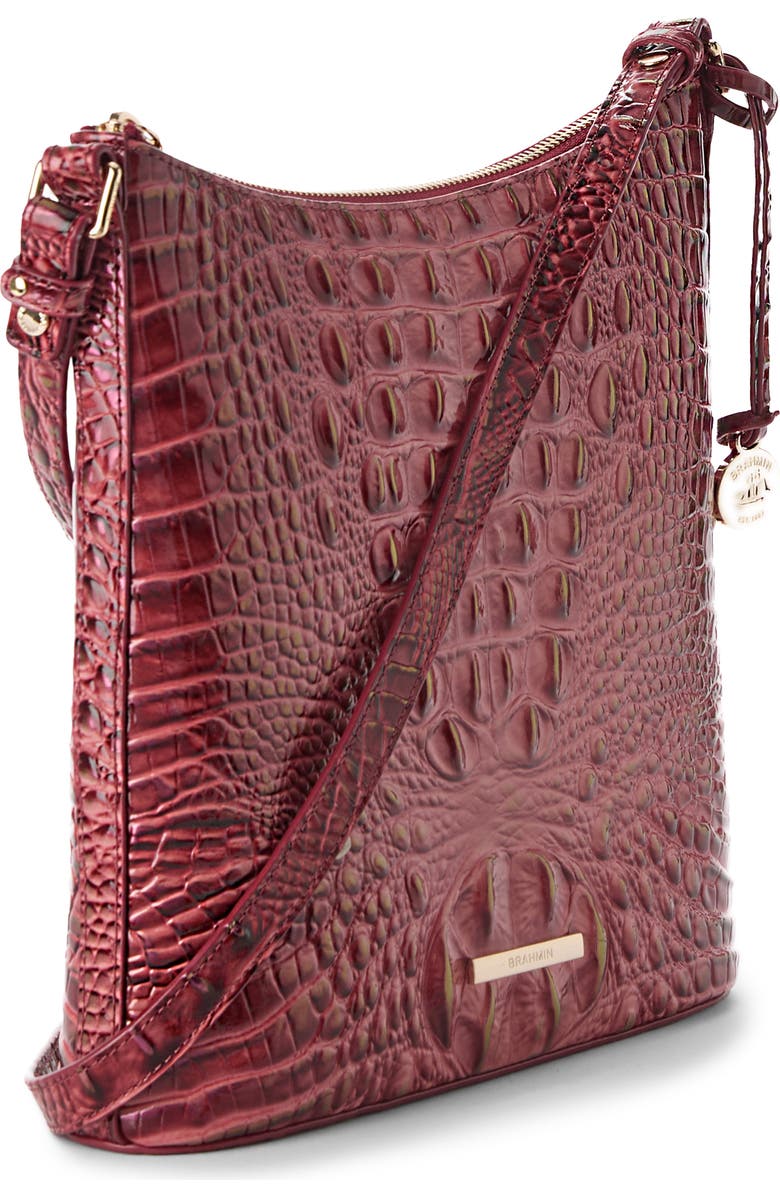 Brahmin Katie Croc Embossed Leather Crossbody Bag, Alternate, color, Coquette Ombre Melbourne