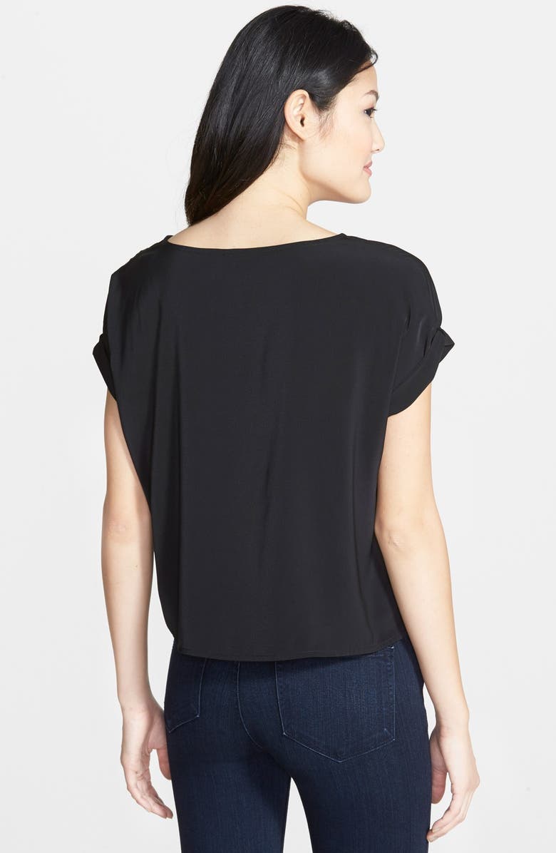 Halogen<sup>®</sup> Roll Sleeve Crepe Blouse, Alternate, color, 