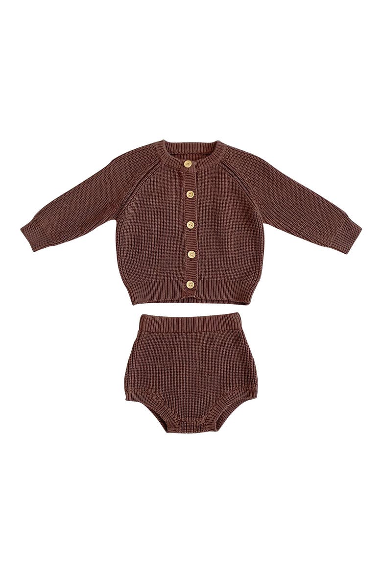 Drew Cardigan & Bloomers Set, Main, color, COFFEE