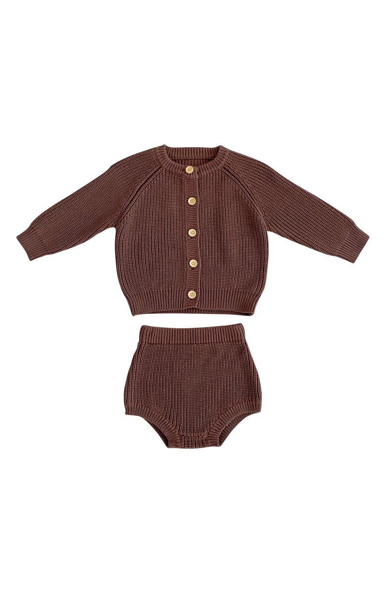 Ashmi & Co. Drew Cardigan & Bloomers Set, Main, color, Coffee