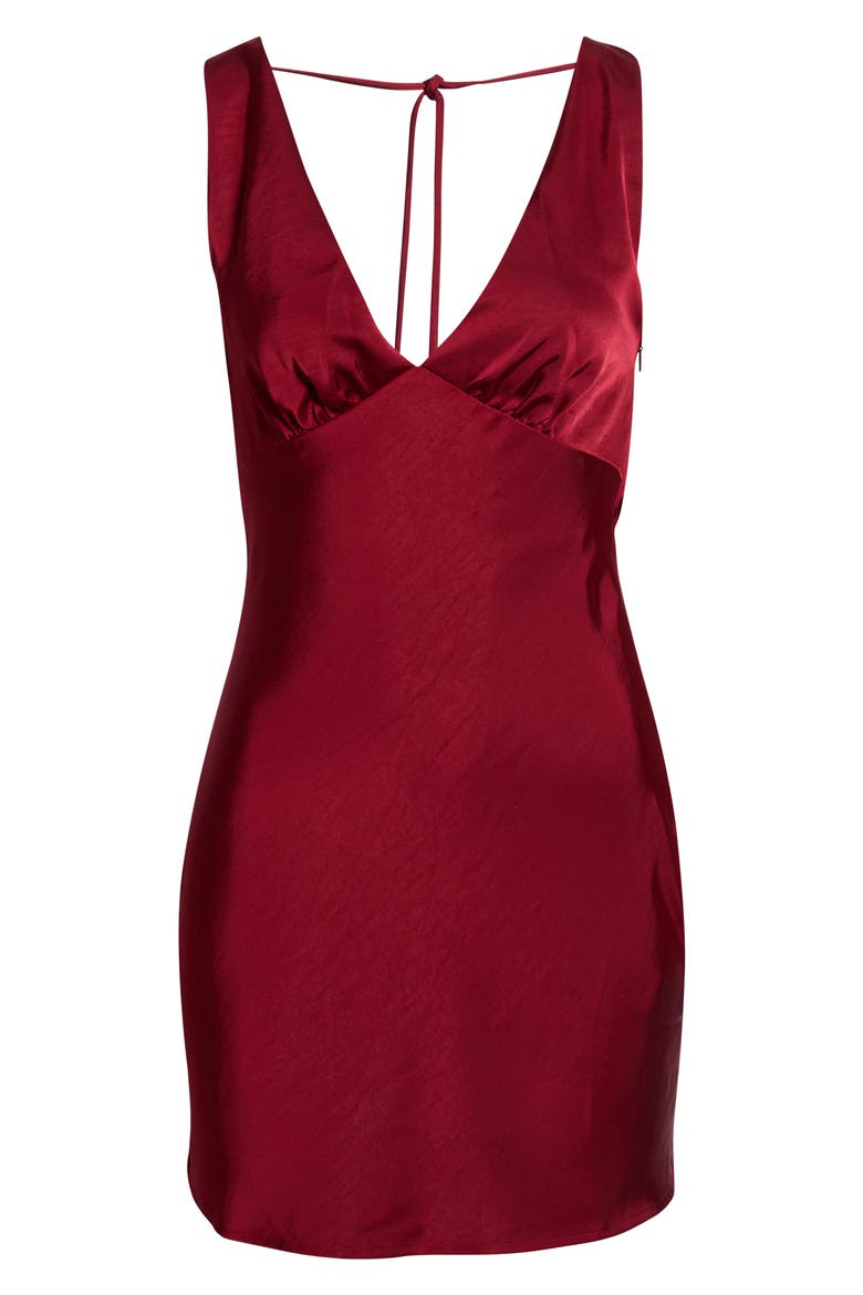 Liora Plunge Neck Minidress, Alternate, color, WINE