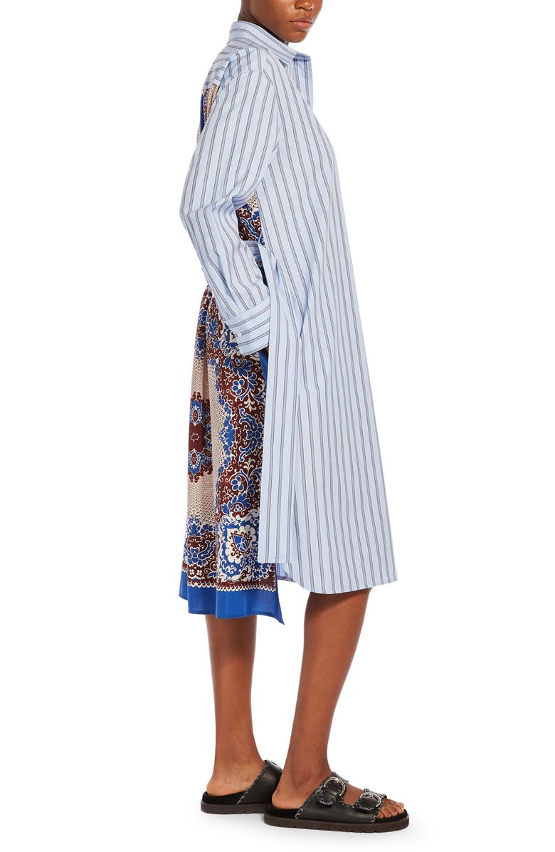 Weekend Max Mara Edipo Stripe Tie Waist Long Sleeve Shirtdress, Alternate, color, 