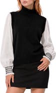 BY DESIGN Anne Mixed Media Turtleneck Sweater