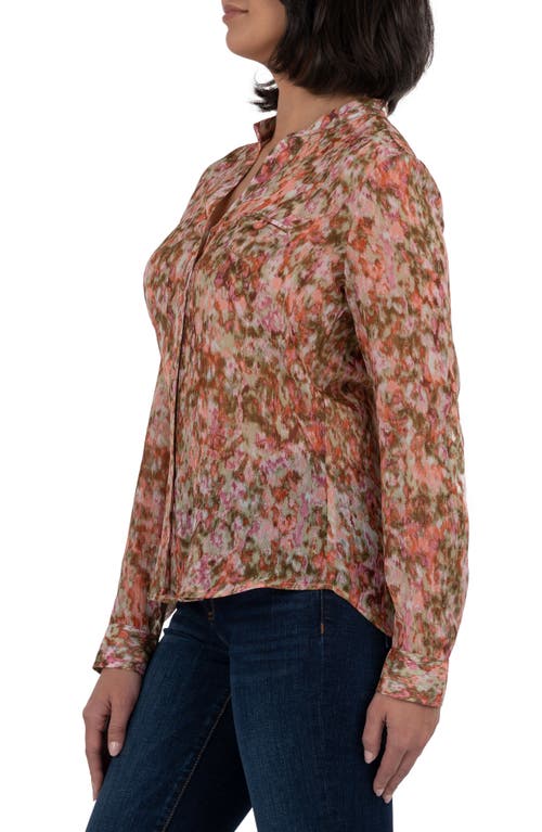 Kut From The Kloth Jasmine Chiffon Button-up Shirt In Brown