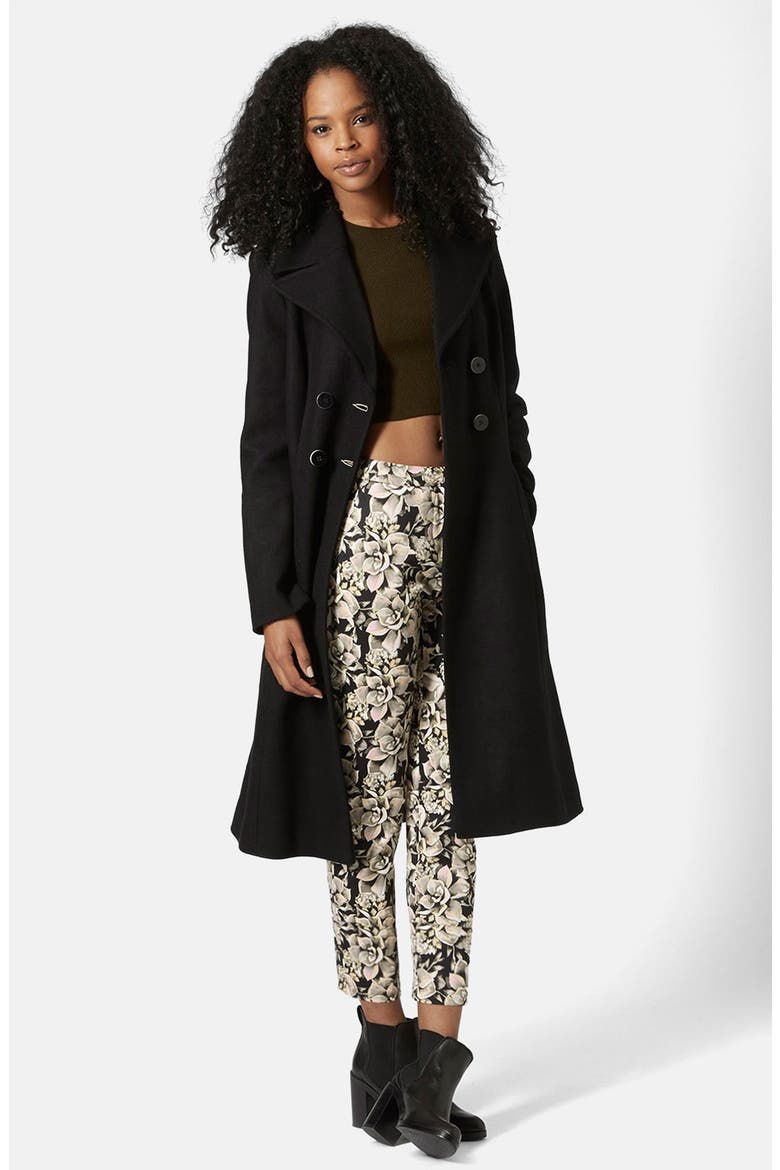 Floral Scuba Cigarette Trousers, Alternate, color, BLACK MULTI