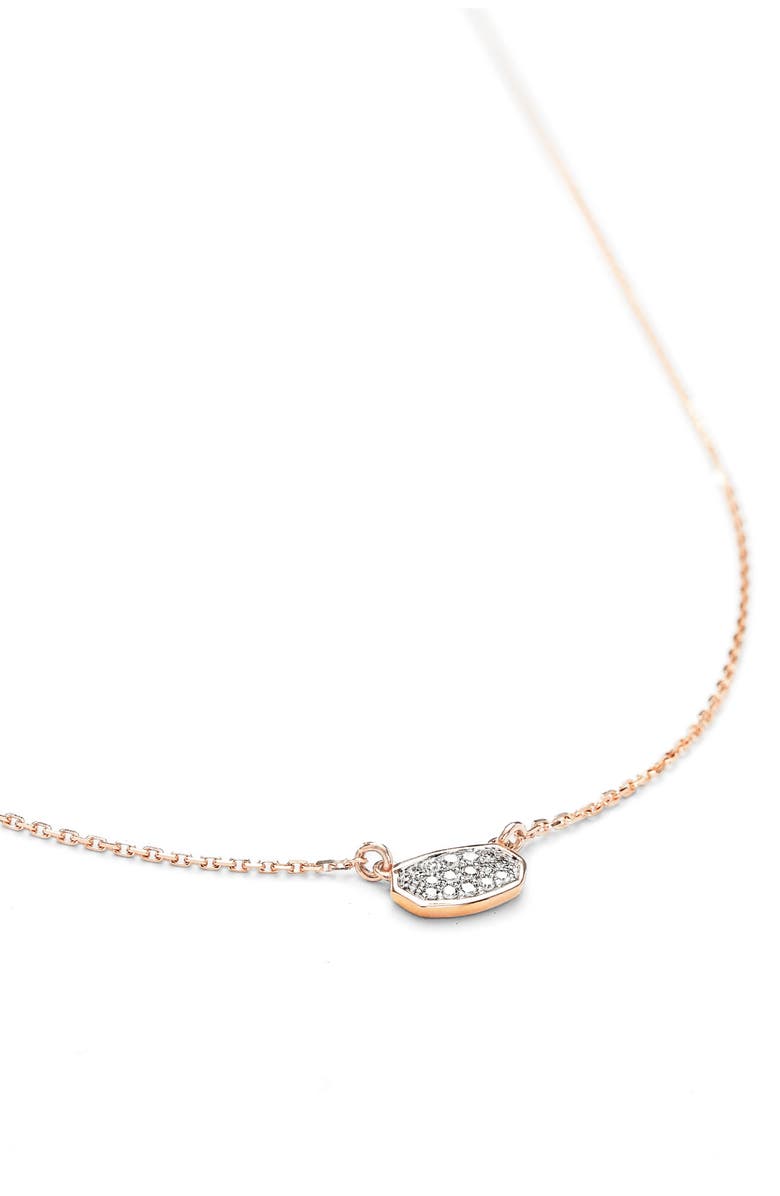 Kendra Scott Marisa Diamond & Rose Gold Pendant Necklace, Alternate, color, 